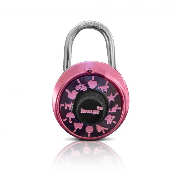 ImageLOCK Combination Lock – Patented Non-Reset Combination Lock with Administrative Key– Pink