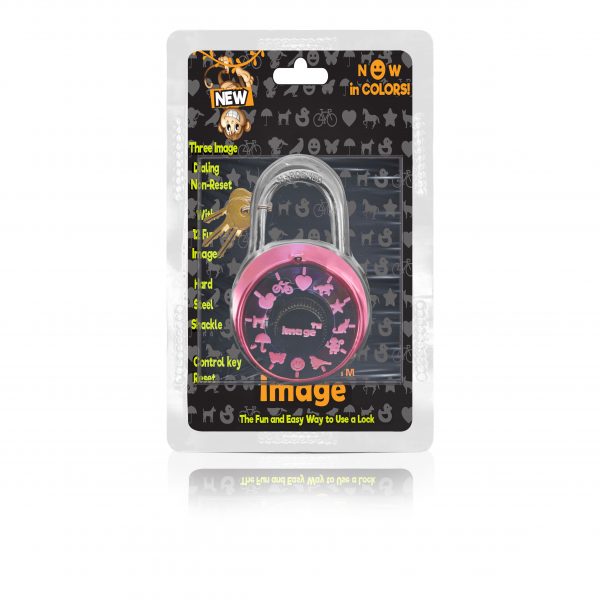 ImageLOCK Combination Lock – Patented Non-Reset Combination Lock with Administrative Key– Pink - Image 3